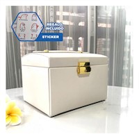 Alhajero Compacto de 3 Niveles Blanco para Organizar Accesorios Y+Regalo Sticker
